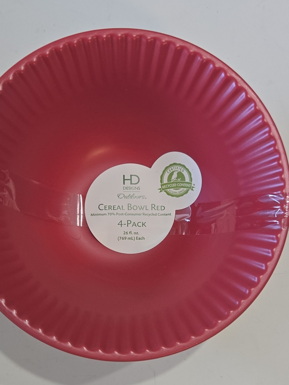 HD Designs Red Cereal Bowl - 4 Pack